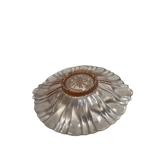 VTG Anchor Hocking Glass Old Cafe Depression PINK Candy Bowl Dish 8 3/4” Handles - Picture 9 of 10